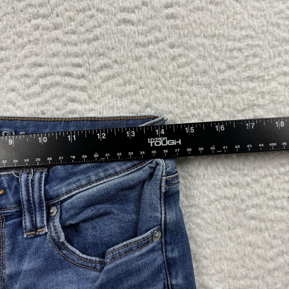 American Eagle Jeans 6 X Long Blue Low Rise Flare Flap Pocket Stretch Denim - Picture 7 of 12